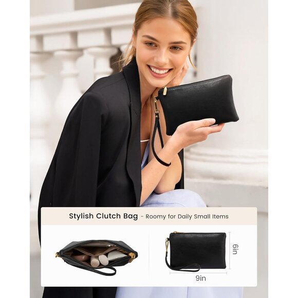 Waterproof Laptop Bag for Women Vintage Work Tote Purse with Wristlet Stylish - Picture 6 of 6